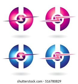 Vector Illustration of Thunder Sphere Abstract Icon isolated on a white background