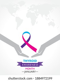 Vector illustration of Thyroid Awareness Month observed in January
