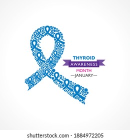 Vector illustration of Thyroid Awareness Month observed in January