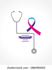 Vector illustration of Thyroid Awareness Month observed in January