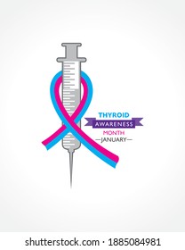Vector illustration of Thyroid Awareness Month observed in January