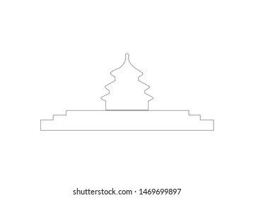 Vector Illustration of Tiantan Architectural Contour in Beijing, China
