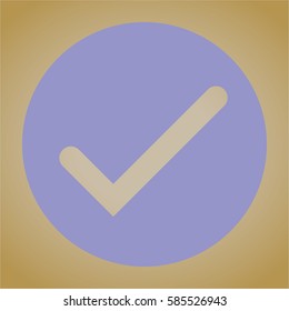 Vector Illustration of Tick icon in Gray and Purple color 
