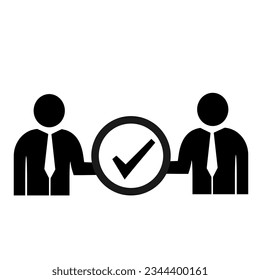 Vector illustration, tick icon, labels. Agreement.