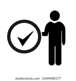 Vector illustration, tick icon, labels. Agreement.