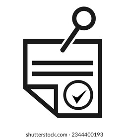 Vector illustration, tick icon, labels. Agreement.