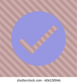 Vector illustration of tick icon in Lavender