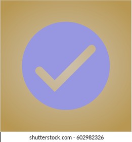 Vector Illustration Of Tick icon Violet Color
