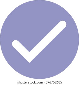 Vektorgrafik von Tick-Symbol-Vektorgrafik auf Weiß und Violett.
