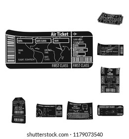 Vector illustration of ticket and admission icon. Collection of ticket and event vector icon for stock.
