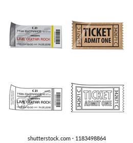 Vector illustration of ticket and admission icon. Set of ticket and event stock symbol for web.