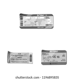 Vector illustration of ticket and admission icon. Collection of ticket and event stock vector illustration.