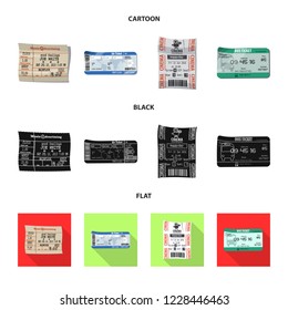 Vector illustration of ticket and admission icon. Set of ticket and event stock symbol for web.