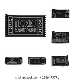 Vector illustration of ticket and admission icon. Collection of ticket and event stock symbol for web.