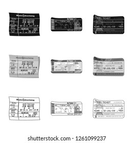 Vector illustration of ticket and admission icon. Collection of ticket and event vector icon for stock.