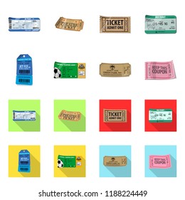 Vector illustration of ticket and admission logo. Collection of ticket and event vector icon for stock.