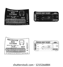 Vector illustration of ticket and admission logo. Collection of ticket and event stock vector illustration.