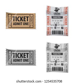 Vector illustration of ticket and admission logo. Set of ticket and event stock symbol for web.