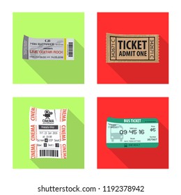 Vector illustration of ticket and admission symbol. Collection of ticket and event stock vector illustration.