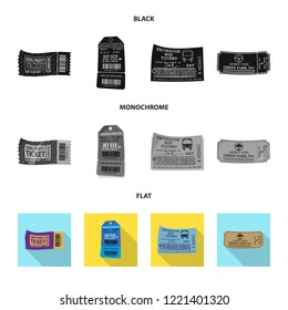 Vector illustration of ticket and admission symbol. Collection of ticket and event stock symbol for web.