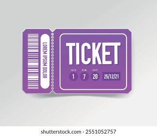 Vector illustration ticket Cinema, theater, event, festival, concert, game, party.