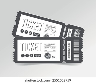 Vector illustration ticket Cinema, theater, event, festival, concert, game, party.