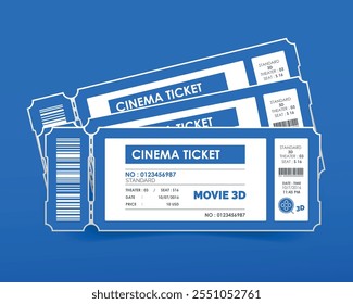 Vector illustration ticket Cinema, theater, event, festival, concert, game, party.