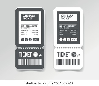 Vector illustration ticket Cinema, theater, event, festival, concert, game, party.