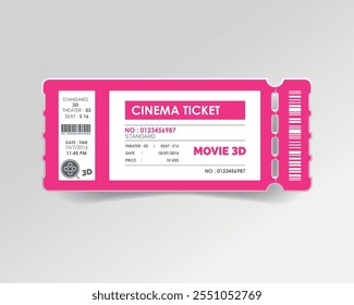 Vector illustration ticket Cinema, theater, event, festival, concert, game, party.