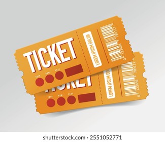 Vector illustration ticket Cinema, theater, event, festival, concert, game, party.