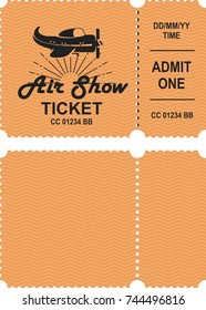 Vector illustration of a ticket counter mark to visit an aviation festival festival show with a detachable coupon