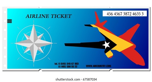 vector illustration ticket to East Timor