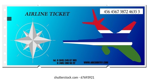vector illustration ticket to Gambia