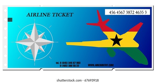 vector illustration ticket to Ghana