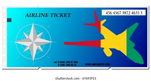 vector illustration ticket to Guinea
