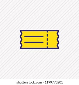 Vector illustration of ticket icon colored line. Beautiful cinema element also can be used as coupon icon element.
