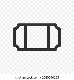 Vector illustration of ticket icon in dark color and transparent background(png).