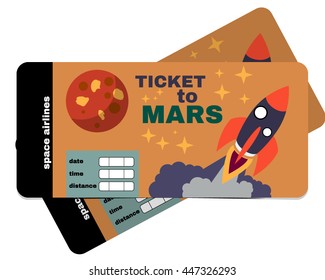 Vektor Stok Vector Illustration Ticket Mars (Tanpa Royalti) 447326230 Shutt...