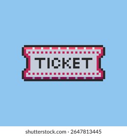 Ilustración vectorial de ticket con Pixel Art Design, perfecto para diseños temáticos de activos de juego