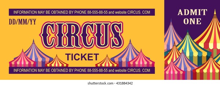 vector illustration of the tickets for the circus,