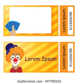 vector illustration of the tickets for the circus, vector illustration
