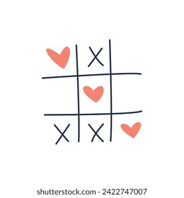 Ilustración vectorial de Tic-Tac-Toe. Elemento aislado sobre un fondo blanco