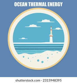 Vector illustration of tidal energy. wave energy. Green energy. Renewable energy source