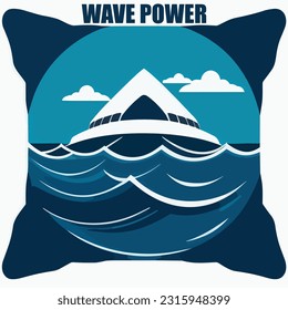 Vector illustration of tidal energy. wave energy. Green energy. Renewable energy source