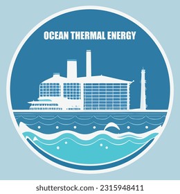 Vector illustration of tidal energy. wave energy. Green energy. Renewable energy source