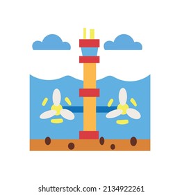 Vector illustration of a tidal power plant eps 10 