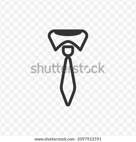 Vector illustration of tie and collar icon in dark color and transparent background(png).