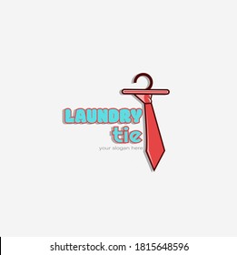 vector illustration of tie hanger with laundry inscription suitable for loundry business and so on