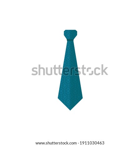 Vector Illustration of Tie Icon. Blue  Striped necktie vector illustration. Fashion tie icon, blue necktie sign linear style pictogram isolated on white background. striped tie icon in flat style 