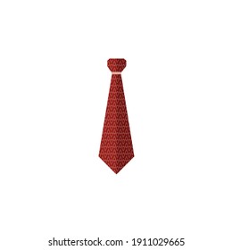 Vector Illustration of Tie Icon. Red Striped necktie vector illustration. Fashion tie icon, red necktie sign linear style pictogram isolated on white background. striped tie icon in flat style 
